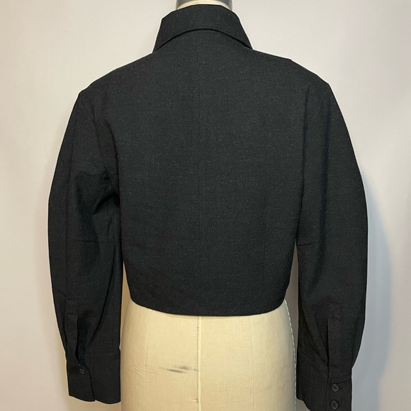 Zara cropped shirt jacket in Charcoal - Picture 8 of 8